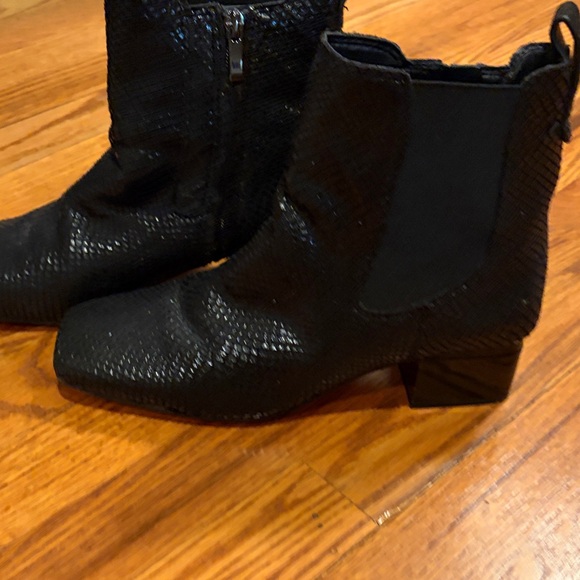Franco Sarto Black Snakeskin Ankle Booties - Picture 2 of 4